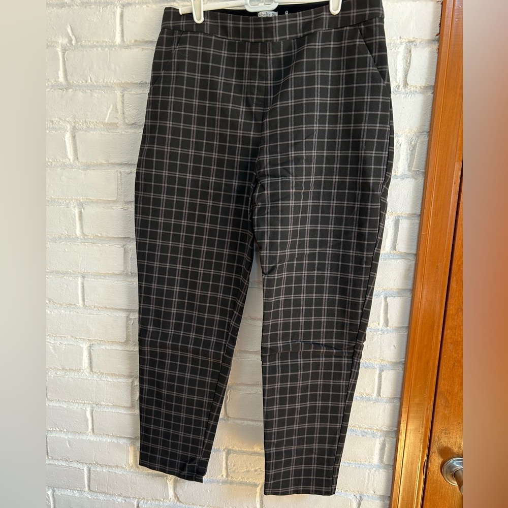 Ophelia Rose Pull-On Plaid Ponte Pants